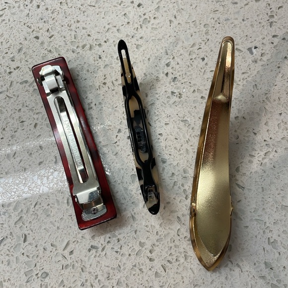 Bundle of 3 Large Plastic Hair Clips - Tortoise Shell, Marbled, Stylish Everyday - Picture 4 of 5